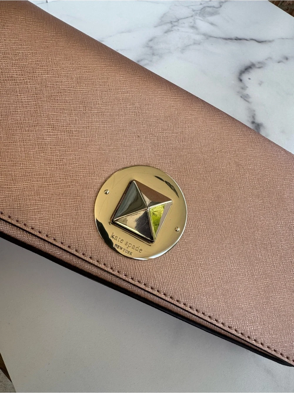 kate spade Blush Pink Clutch with Gold-Tone Turn Lock